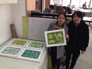 Students with their prints